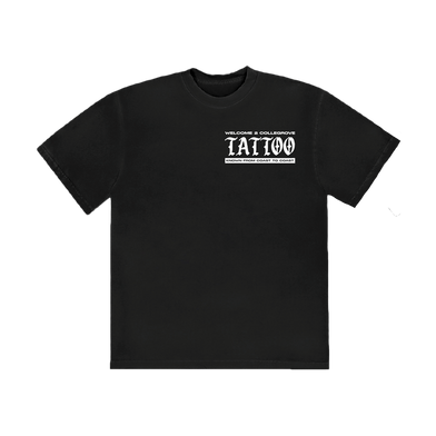 Collegrove Tattoo T-Shirt on Black - Front